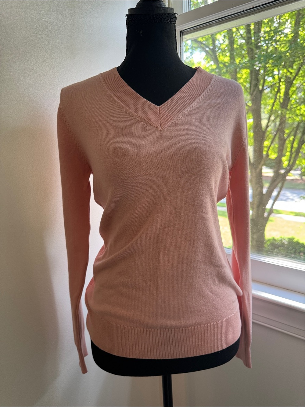 Classic V-Neck Pink Women’s Sweater